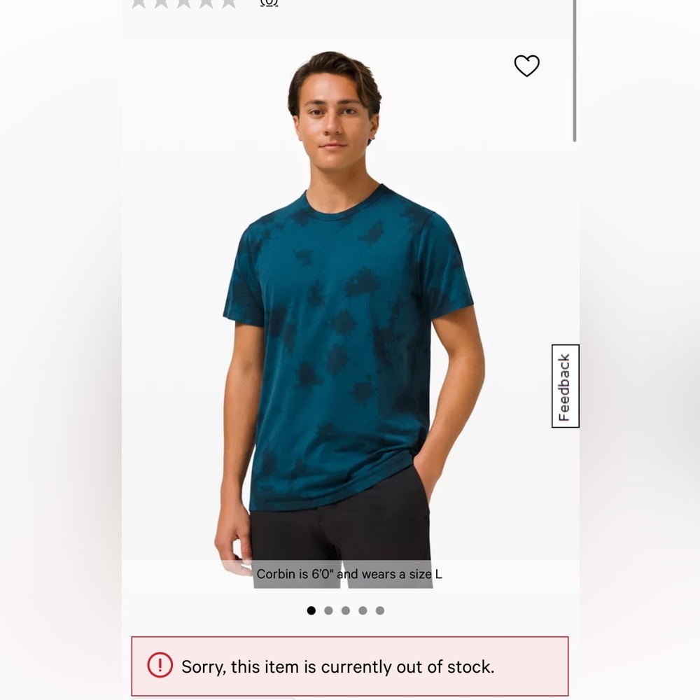 Lululemon Fundamental Tee. Size Large. Blue Tie Dye.